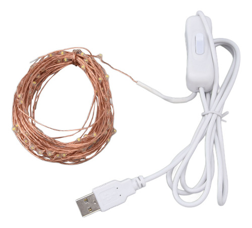 Cadena De Cables De Cobre Cálido Usb De 100 Led De 10 M Y 32