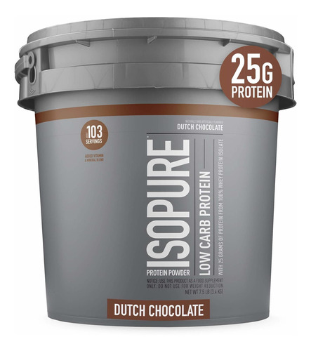 Isopure Zero Carb, Polvo De Protena Amistosa Con Dieta Keto,