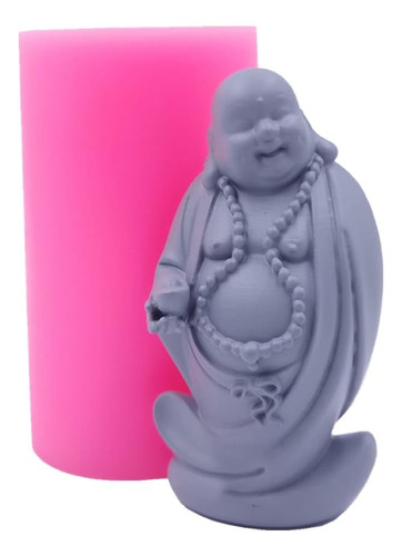 Molde De Silicona 3d Con Diseño De Buda P/velas Yeso Etc.