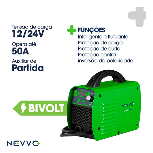 Carregador E Auxiliar De Partida Nevvo Smart300 50amp