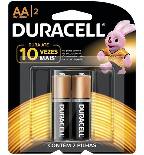 Pilhas Duracell Aa Alcalina Duralock 2 Unidades