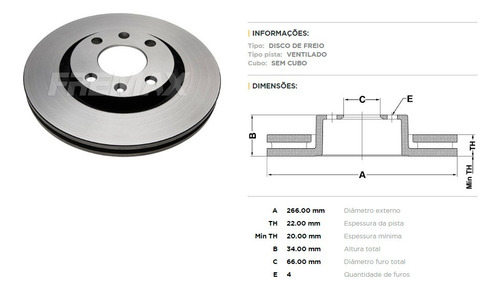 Disco + Pastilha Freio Dianteiro Peugeot 208 13/20 1.2 1.6