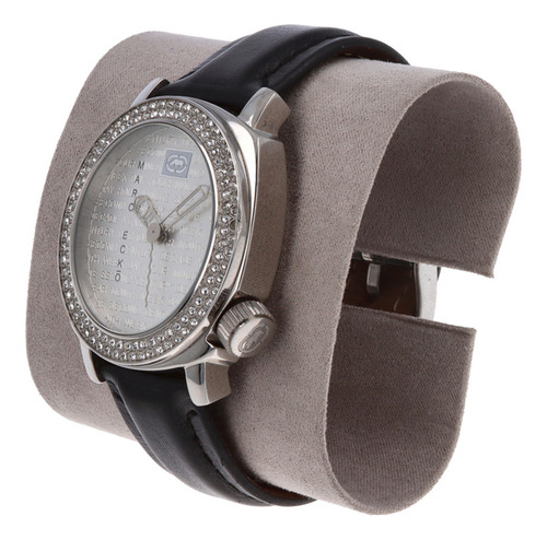 Reloj Para Hombre Marc Ecko *king Label*. Negro Plateado Madre Perla (Usado)