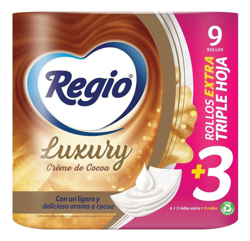 Papel Higiénico Regio Luxury Creme de Cocoa 9 Rollos