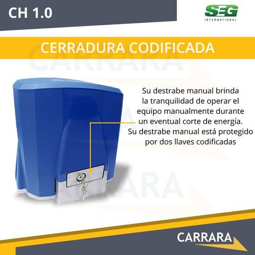 Imagen 5 de 6 de Kit Motor Cremallera Portón Corredizo Cochera 1200 Kg Ch 1.0