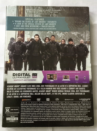 The Last Knights / Los Últimos Caballeros - Dvd Original Z1 (Usado)