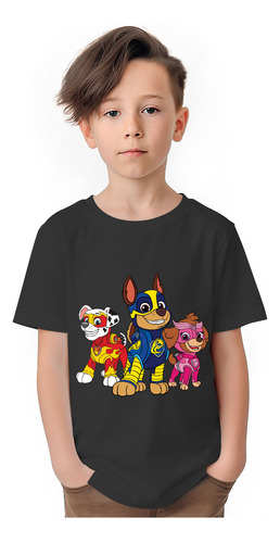 Polera Niños Paw Patrol Mighty Super Team Algodon Wiwi