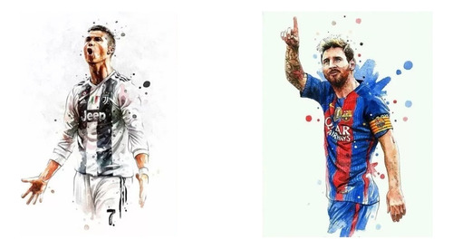 1 Set De 2 Piezas De Pintura De Diamantes 5d Diy Messi