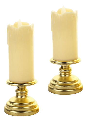 2x Velas Sin Llama Parpadeantes Velas 7cmx16cm 7cmx18cm