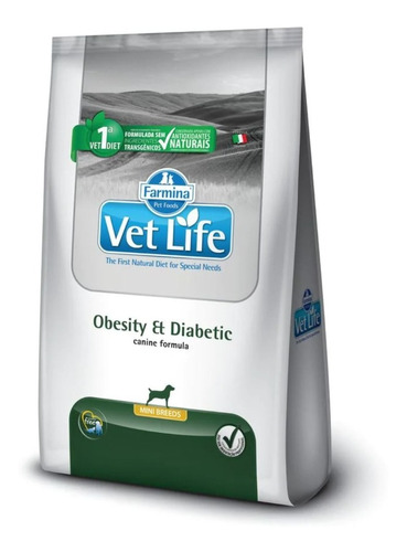 Vet Life Canine Perros Obesity Diabetic Mini 2kg