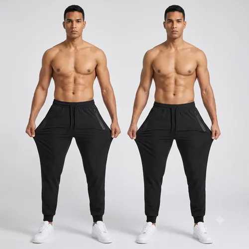 Kit 2 Calça Jogger Slim Masculina Dry Fit Academia Treino Preto Liso G