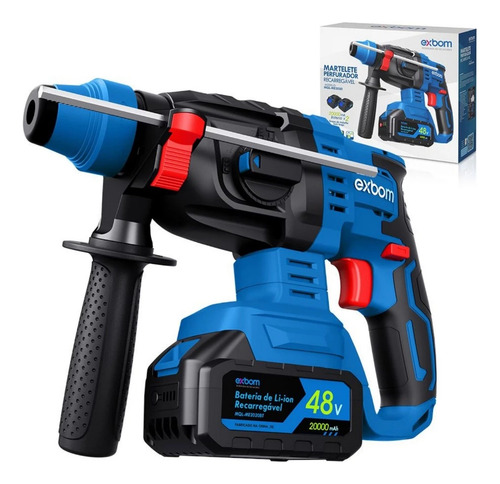 Martelete Perfurador Brushless 3000mah Mql-me2020 Azul