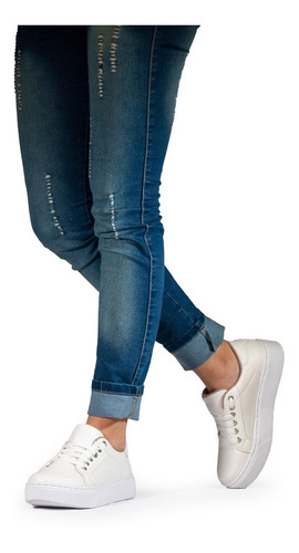Imagen 3 de 10 de Zapatillas Mujer Plata Sneaker Plataforma Mujer Ultima Moda
