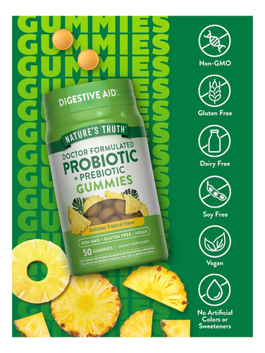 Gomitas Probioticas + Prebioticas 50un Nature's Truth