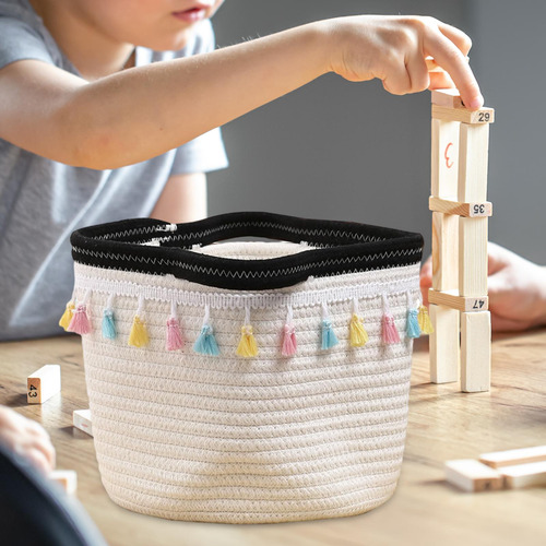 Cesta De Almacenamiento De Cuerda De Algodón, Cesto Para