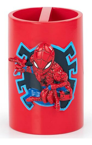 Portacepillos Spiderman Lego - Rojo/azul - Baño Niños
