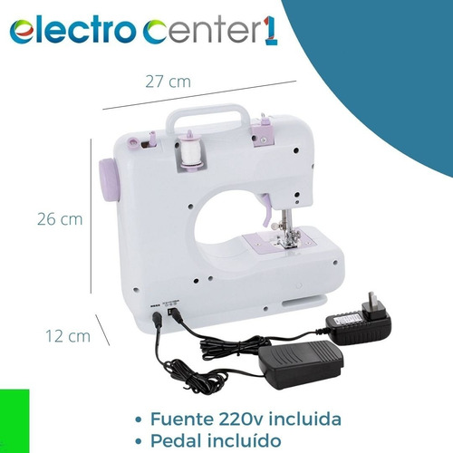 Maquina De Coser Compacta + Pedal + Hilo + Aguja 12 Puntadas