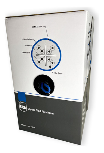 Bobina Cable Red Utp Ethernet Cat6 Color Azul 305mts Premium