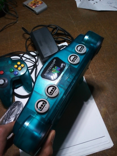 Consola Nintendo 64 Azul Transparente Ice Blue Azul (Usado)