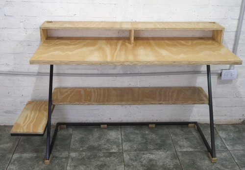 Imagen 2 de 4 de Escritorio Hierro Madera Vintage Nórdico Industrial 122x55