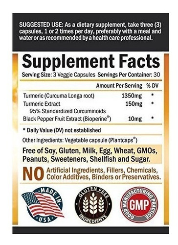 Turmeric Curcumin Com Bioperine Bio Schwartz 1500 Mg 90 Caps