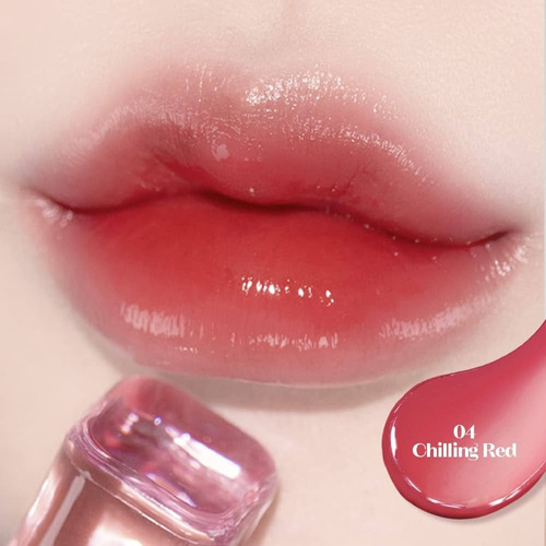 Etude Glow Fixing Tint Tintas Labiales Humectantes Acabado Satinado Color 04 chilling red