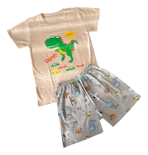 Pijama Algodón Niño Niña Short Y Polera