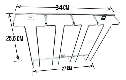 Imagen 2 de 4 de Soporte Colgador Copero Cromado