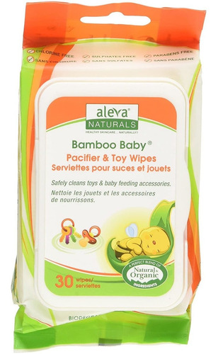 Aleva Naturals Bambu Bebe Chupete Y Wipe De Juguete