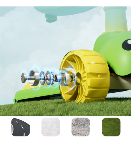 Huozhe Scooter Monopatín De Pie Plegable Para Niños 2-14 Años Color Blanco Usop