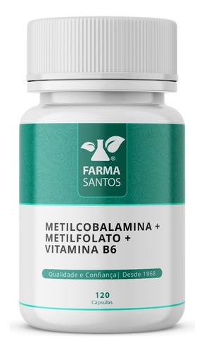 Metilcobalamina 1mg+metilfolato 1mg+vitamina B6 15mg 120cps Sabor Sem Sabor