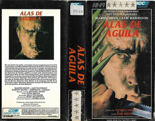 Alas De Aguila Vhs Martin Sheen Harvey Keitel 1979