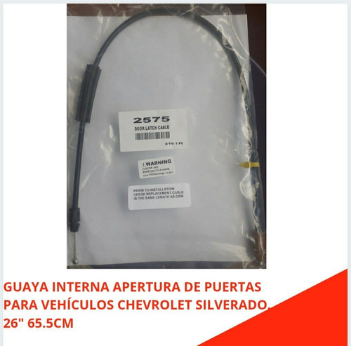 Guaya Apertura De Puertas Para Vehículos Chevrolet Silverado