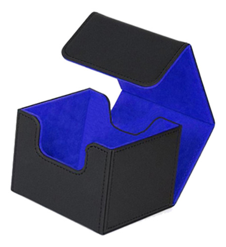 Premium 130 Trading Card Deck Box Contenedor Con Cierre Azul
