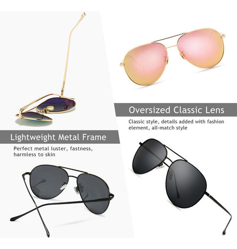 Sungait Gafas De Sol De Aviador Ligeras De Gran Tamaño Para