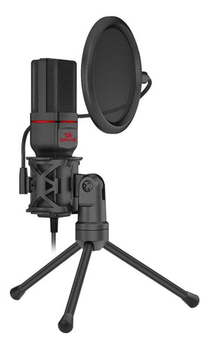 Microfone Gamer Redragon Gm100 Streamer Seyfert Com Tripé