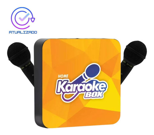 Aparelho De Karaoke Com Sistema Home + 2 Mic + Caixa De Som