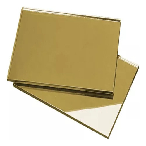 Plancha De Acrílico Espejo Dorado 30x30 2mm