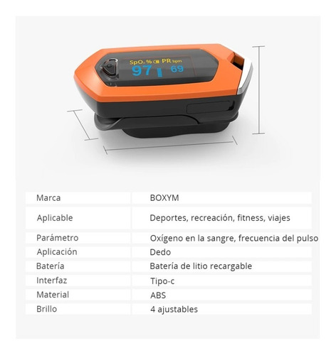 Imagen 10 de 10 de Saturometro Oximetro Recargable Colores Usb Con Estuche Stgo