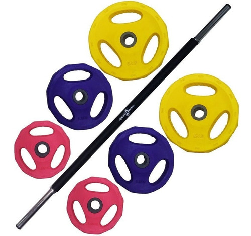 Set Body Pump Pesas Barra + Discos Total 20 Kg Sportfitness