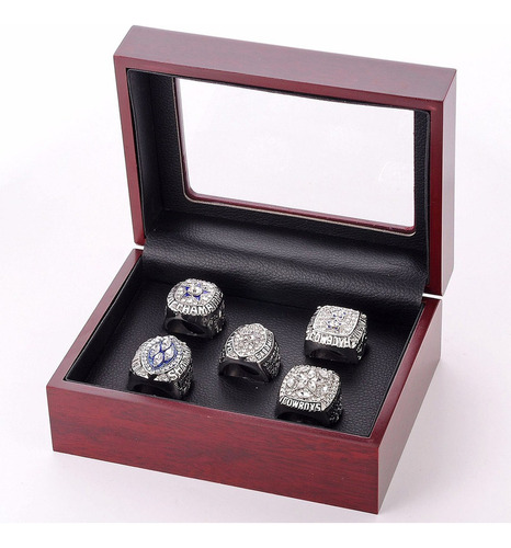 Nfl Dallas Cowboys 5 All-time Campeonato Anillos De Plata