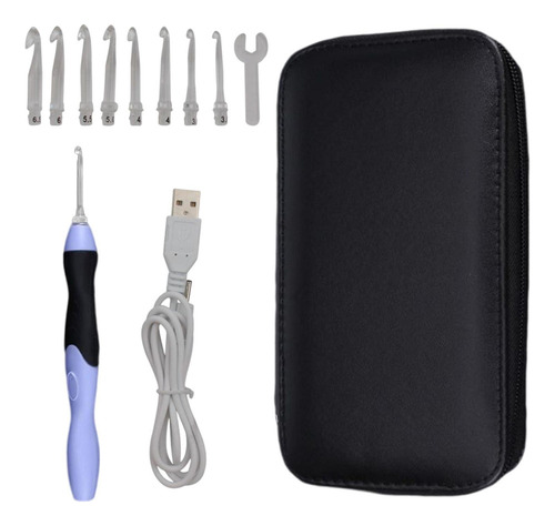 Ganchos De Ganchillo Con Luz Led 9 En 1 Usb Recargable Diy