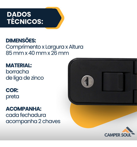 Fechadura Bagageiro Compressao Tulha Motorhome Trailr Onibus