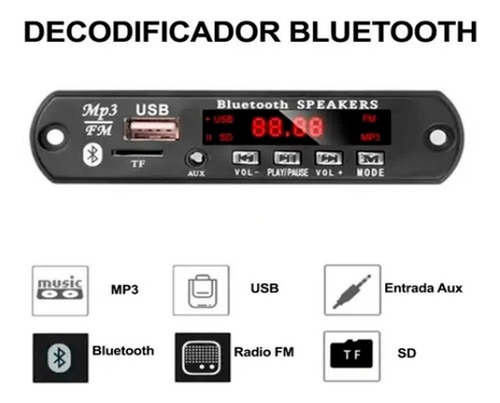 Imagem 5 de 5 de Placa Decodificador Usb P/ Caixa Ativa Mp3 Fm Aux Bluetooth