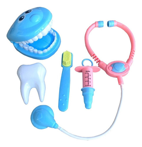 Juego Doctor Odontologo Juguete Dentista Lavar Dientes Color Celeste