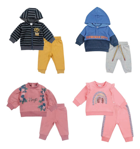 Set 2 Piezas Buzo Niño / Niña Tedmimak 100% Algodón
