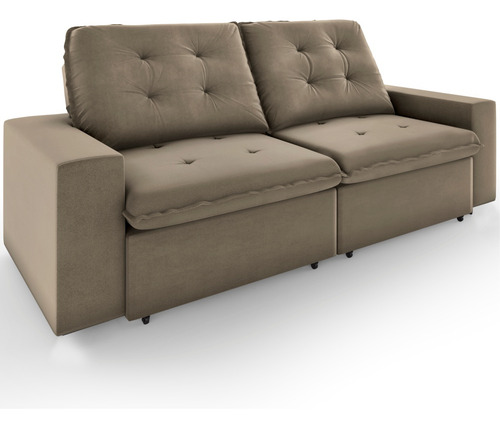 Sofá Retrátil E Reclinável Mamflex Monte Carlo Capuccino