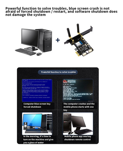 4x Tuya Wifi Computer Power Reset Switch Pcie Card Pcie Para