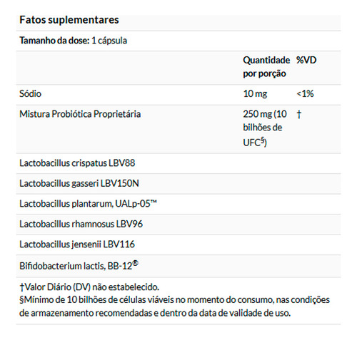Probiótico 10bi Mulheres 30 Cáps Suplemento Sabor Sem Sabor