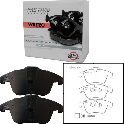 Pastilha Freio Dianteira Original Willtec Q3 Tiguan 1.4 2.0